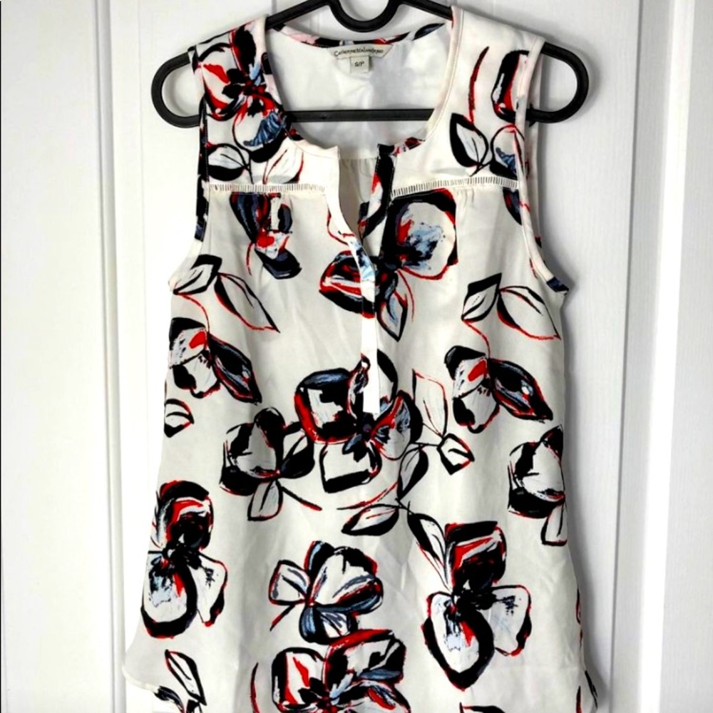 Cathrine Malandrino White Sleeveless Blouse